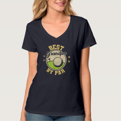 Funny Fathers Day Gift Best Dad By Par Retro Disc  T_Shirt