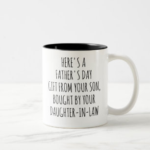 Funny Father's Day Gift for Father in Law Dad, Son Two-Tone Coffee Mug