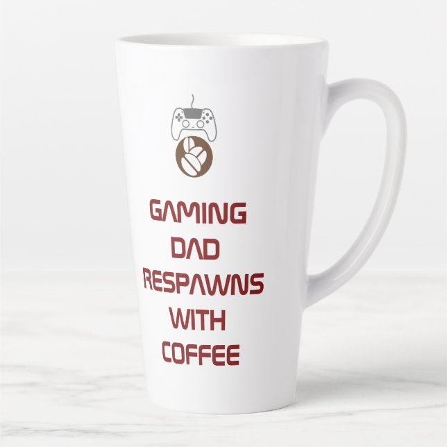 Funny Father's Day Gift for Gamer Dads Latte Mug (Right)