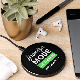 Funny Fathers day gift for New Grandpa Wireless Charger