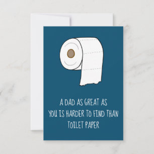 Funny Fathers Day Gift Love Dad Toilet Paper Thank You Card