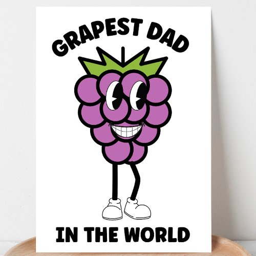Funny Fathers Day Grapest dad in the world pun  Holiday Card