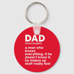 Funny Father's Day Humor Dad Dictionary Definition Keychain