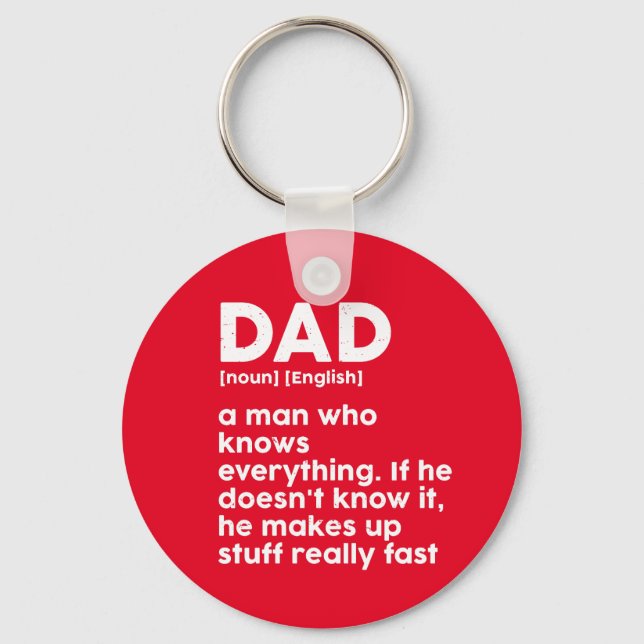 Funny Father's Day Humor Dad Dictionary Definition Keychain (Front)