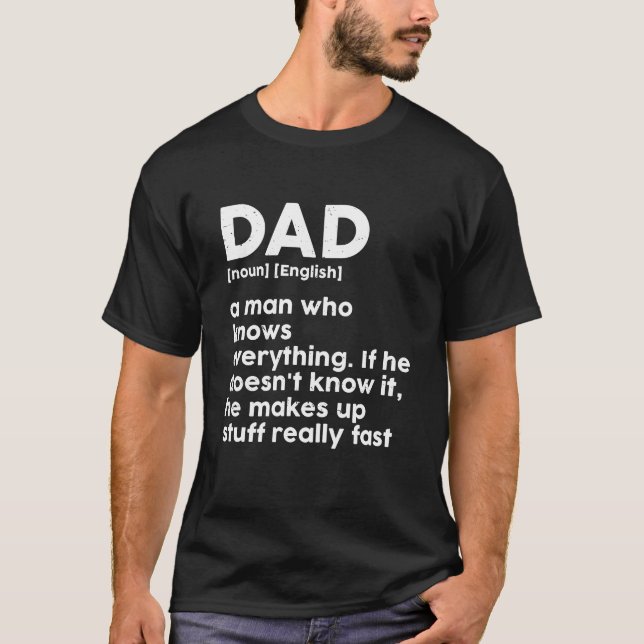 Funny Father's Day Humor Dad Dictionary Definition T-Shirt (Front)