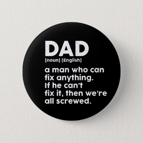 Funny Fathers Day Jokes Dad Dictionary Definition Button