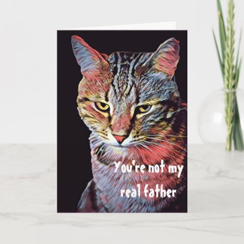 Funny Fathers Day Judgmental Cat Card