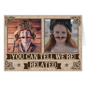 Funny Fathers Day Mustache Custom Family Photos Card