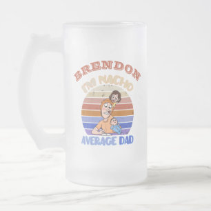 Funny father's day personalized frosted glass beer mug