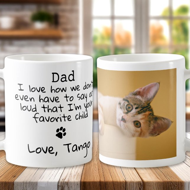 Funny Father's Day Personalized Photo Dog Cat Dad Coffee Mug (Creator Uploaded)