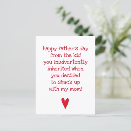 Funny Fathers Day Quote for Bonus Dad Card