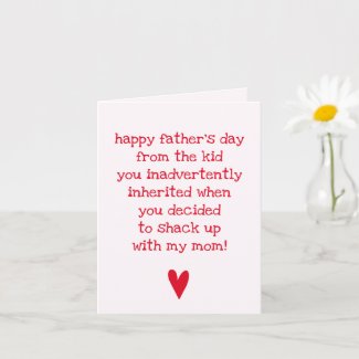 Funny Father's Day Quote for Bonus Dad Card