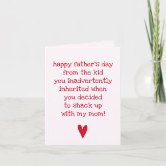 Funny Father's Day Quote for Bonus Dad Card
