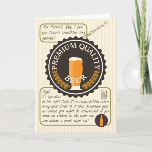 Funny Fathers Day Retro Beer Label Brother_in_Law Card