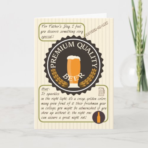 Funny Fathers Day Retro Beer Label for Bro in Law Card