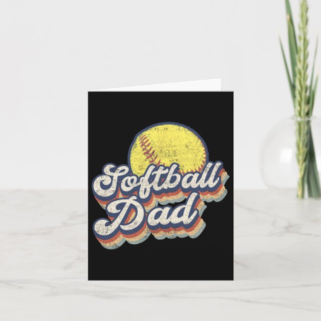 Funny Fathers Day Softbyll Dad Gift From Daughter  Card (Front)