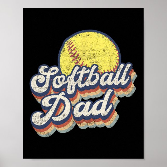 Funny Fathers Day Softbyll Dad Gift From Daughter  Poster (Front)