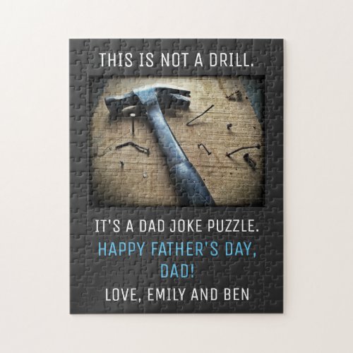 Funny Fathers Day This is Not a Drill Dad Joke Jigsaw Puzzle