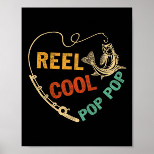 Funny Fathers Day Vintage Fishing Reel Cool Pop Po Poster