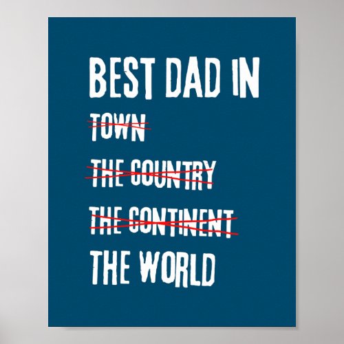 Funny Fathers Day with Saying Best Dad in the Poster
