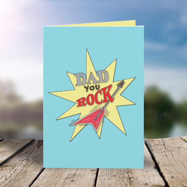 Funny Father's Day You Rock Custom  Card (Creator Uploaded)