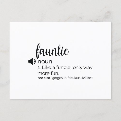 Funny Fauntie Definition Postcard