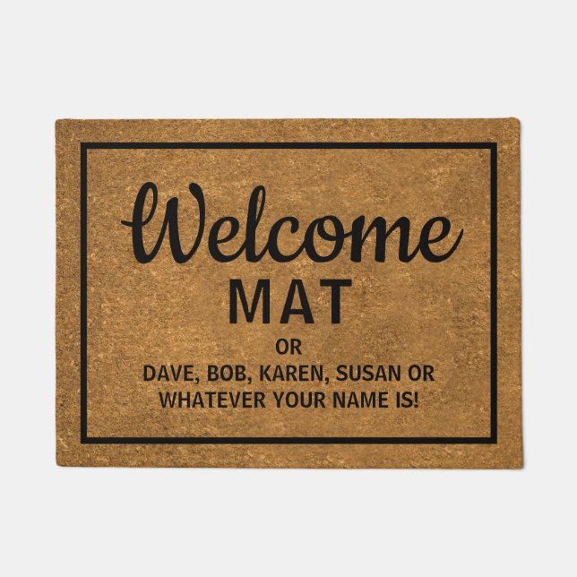 Funny Faux Coir Welcome Doormat (Front)