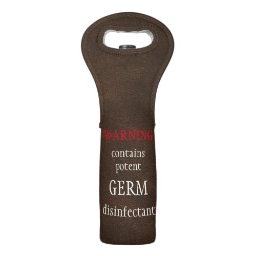 Funny Faux Leather Disinfectant Wine Tote