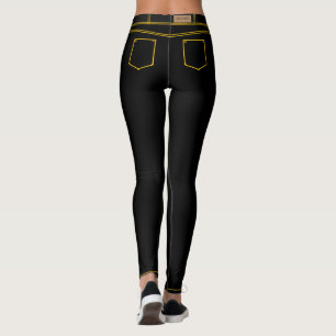 Funny Faux Women's Black Jeans Leggings