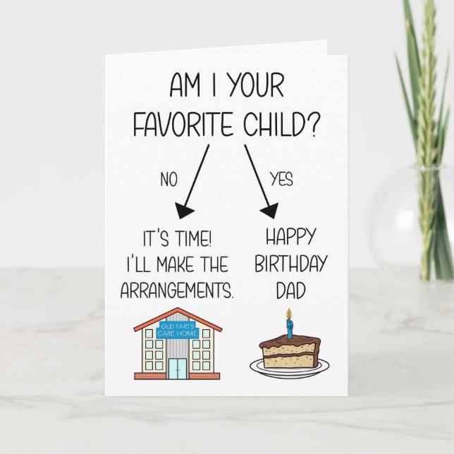 Funny Favorite Child Birthday Card for Dad (Front)