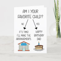 Funny Favorite Child Birthday Card for Dad