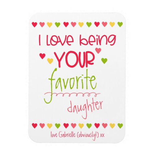 Funny Favorite Child in Cute Colorful Typography Magnet