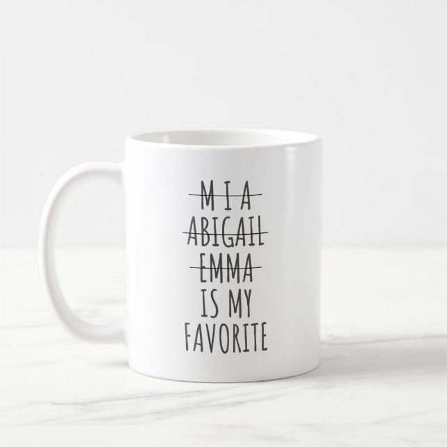 Funny Favorite Child Mug, Christmas Gift for Mom,  Coffee Mug (Left)