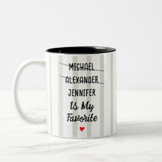 Funny Favorite Child With Personalized 3 Names Two-Tone Coffee Mug