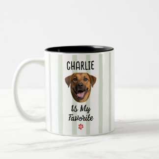 Funny Favorite Dog Custom Face Photo Two-Tone Coffee Mug