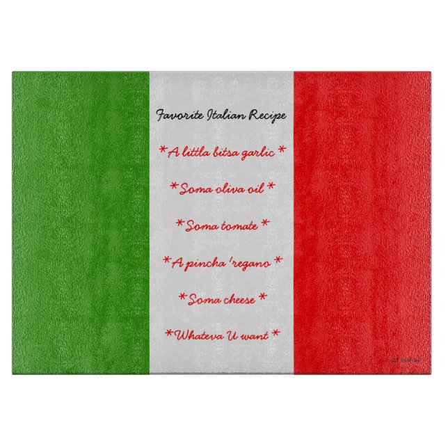 Funny Favorite Italian Recipe Cutting Board (Front)