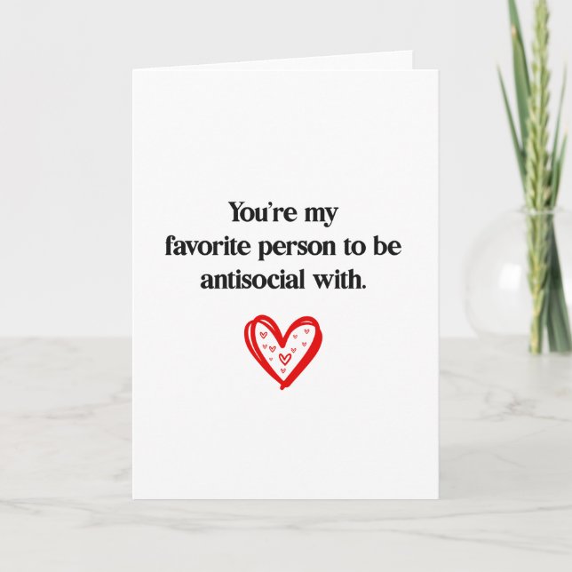 Funny Favorite Person To Be Antisocial With Holiday Card (Front)