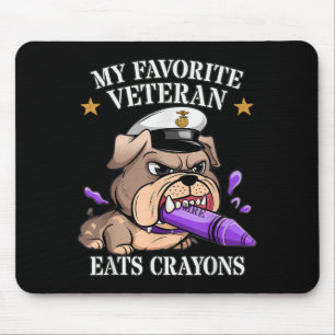 Funny favorite veteran eats crayons jarhead family mouse pad