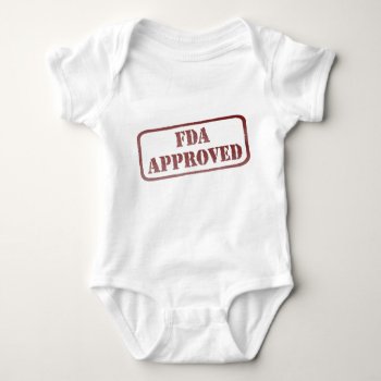Funny Fda Approved Baby Humor Red Distressed Stamp Baby Bodysuit by MBS_International at Zazzle