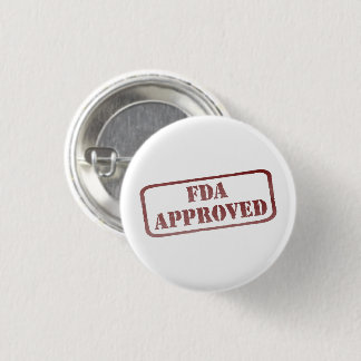 Funny FDA Approved Humor Red Distressed Stamp Button