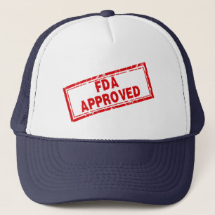 Funny FDA Approved Humor Red Distressed Stamp Trucker Hat