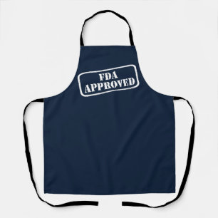Funny FDA Approved White Distressed Stamp Humor Apron