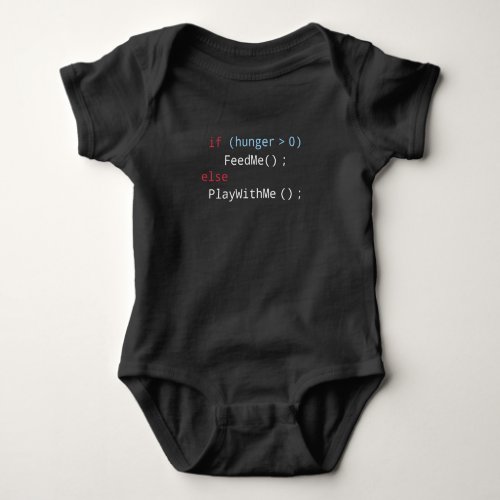 Funny FeedMe or PlayWithMe Code Dark Baby Bodysuit
