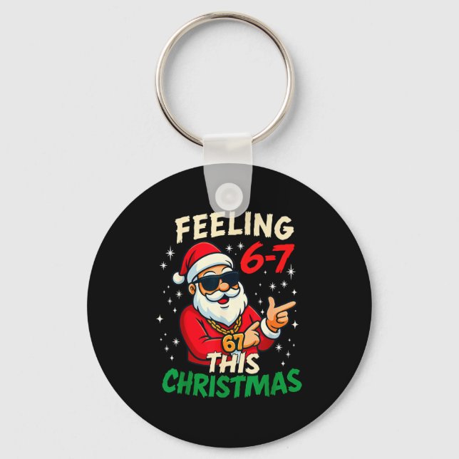 Funny Feeling 67 This Christmas Six Seven Meme Kid Keychain (Front)
