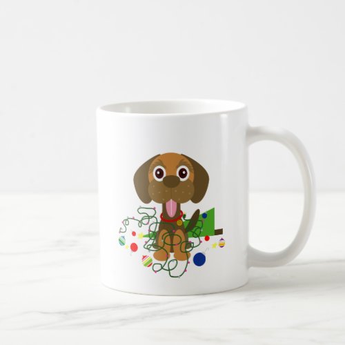 Funny Feliz Naughty Dog Cartoon Coffee Mug