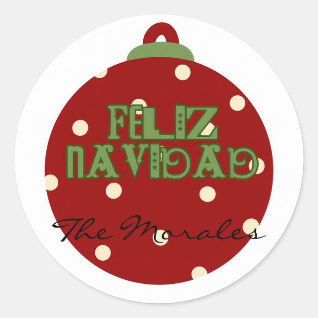 Funny feliz navidad classic round sticker (Front)