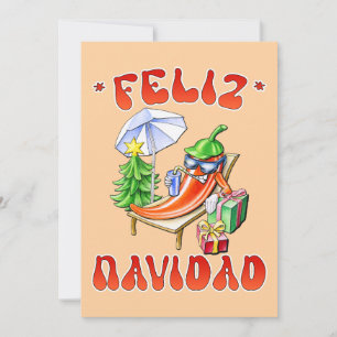 Funny Feliz Navidad Cute Christmas Chili Invitation