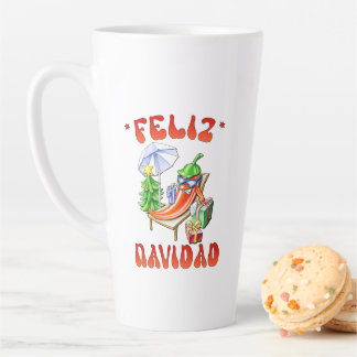 Funny Feliz Navidad Cute Christmas Chili Latte Mug