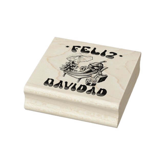 Funny Feliz Navidad Cute Christmas Chili Rubber Stamp (Stamp)