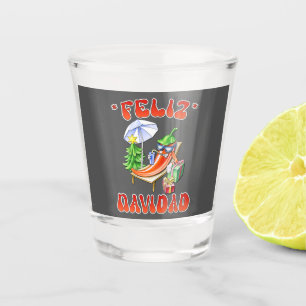 Funny Feliz Navidad Cute Christmas Chili Shot Glass